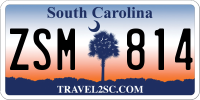 SC license plate ZSM814