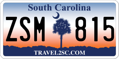SC license plate ZSM815
