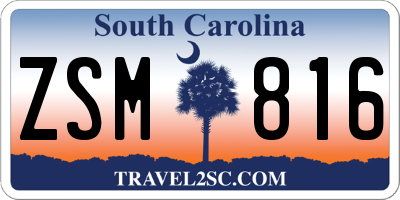 SC license plate ZSM816