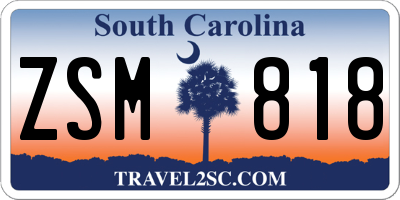SC license plate ZSM818