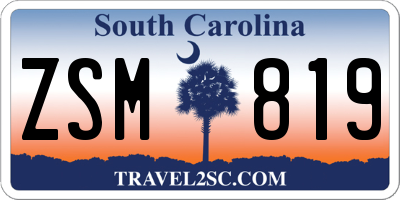 SC license plate ZSM819