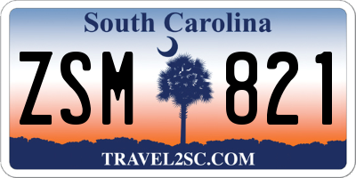 SC license plate ZSM821