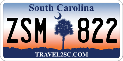 SC license plate ZSM822