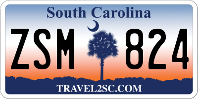 SC license plate ZSM824