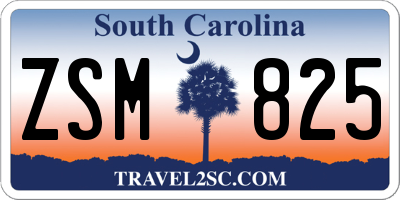 SC license plate ZSM825