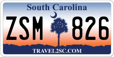 SC license plate ZSM826