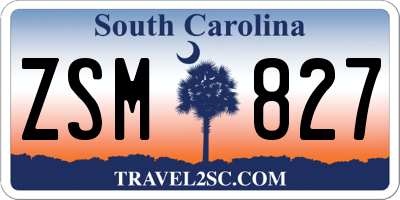 SC license plate ZSM827