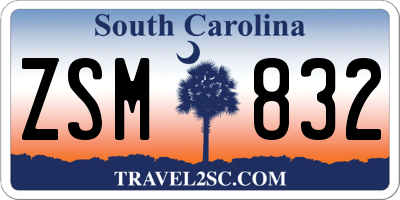 SC license plate ZSM832