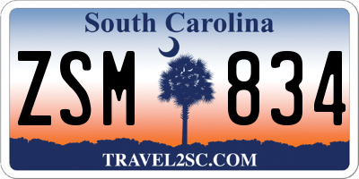 SC license plate ZSM834