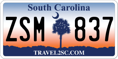 SC license plate ZSM837