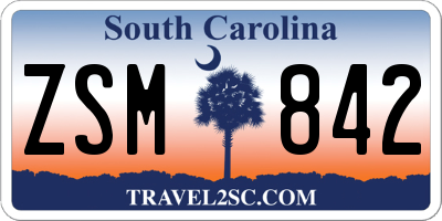 SC license plate ZSM842