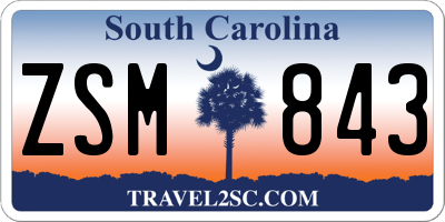 SC license plate ZSM843