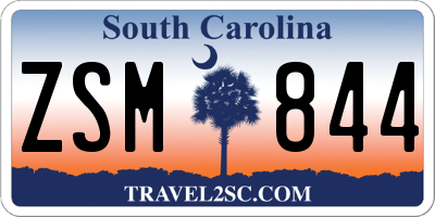 SC license plate ZSM844