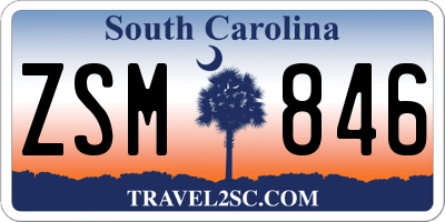 SC license plate ZSM846