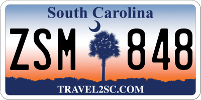 SC license plate ZSM848