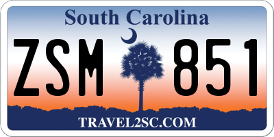 SC license plate ZSM851