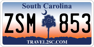 SC license plate ZSM853