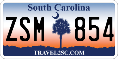 SC license plate ZSM854