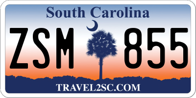 SC license plate ZSM855