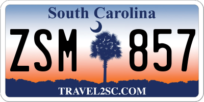 SC license plate ZSM857