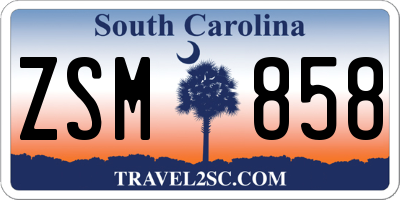 SC license plate ZSM858