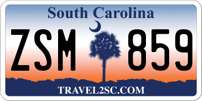 SC license plate ZSM859