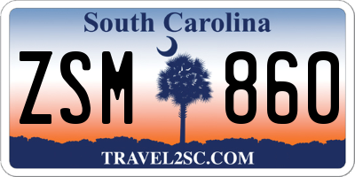 SC license plate ZSM860