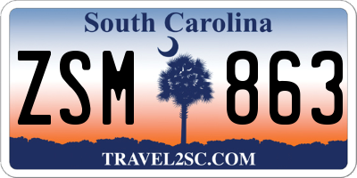SC license plate ZSM863