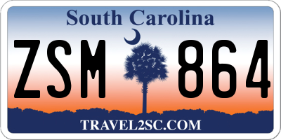 SC license plate ZSM864