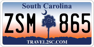 SC license plate ZSM865