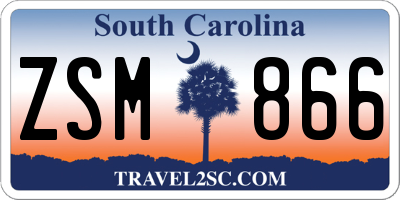 SC license plate ZSM866