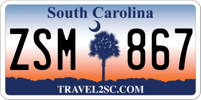 SC license plate ZSM867