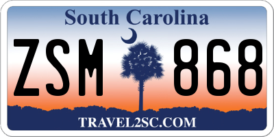 SC license plate ZSM868