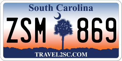 SC license plate ZSM869