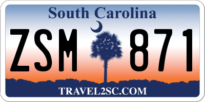 SC license plate ZSM871