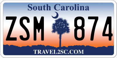 SC license plate ZSM874