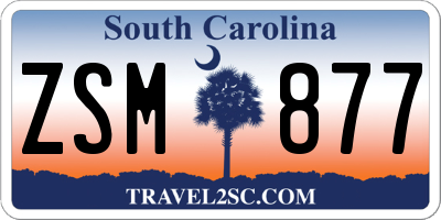 SC license plate ZSM877