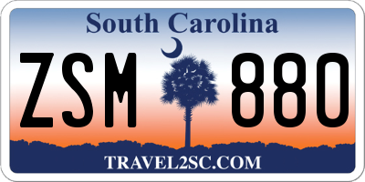 SC license plate ZSM880