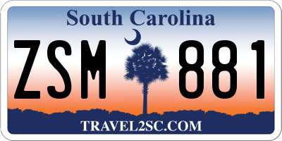 SC license plate ZSM881