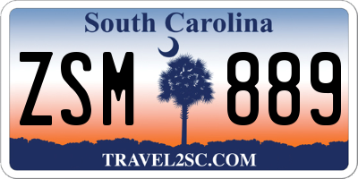 SC license plate ZSM889