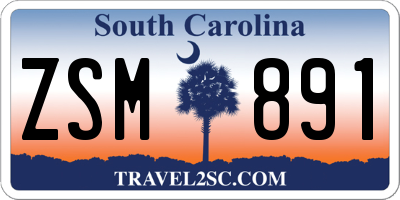 SC license plate ZSM891