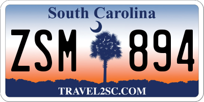SC license plate ZSM894
