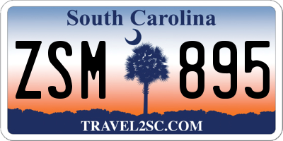 SC license plate ZSM895