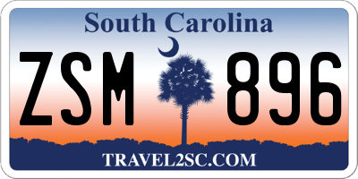 SC license plate ZSM896