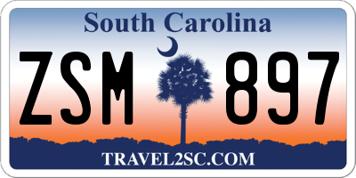 SC license plate ZSM897