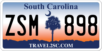 SC license plate ZSM898