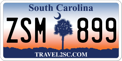 SC license plate ZSM899