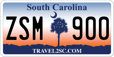 SC license plate ZSM900