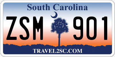 SC license plate ZSM901