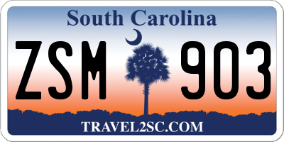 SC license plate ZSM903